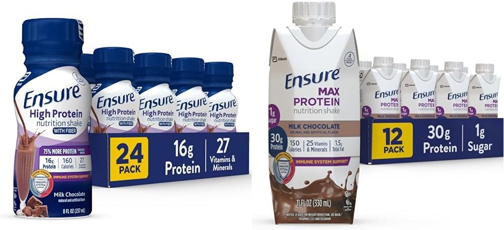 Asegurar el afeitado nutricional de alta proteína con el afeitado de nutrición de fibra &amp; Max Protein con 30g de Proteína, 1g de azúcar, afeitada de alta proteína, chocolate de leche, 11 Fl Oz (Pack of 12), líquido, Halal