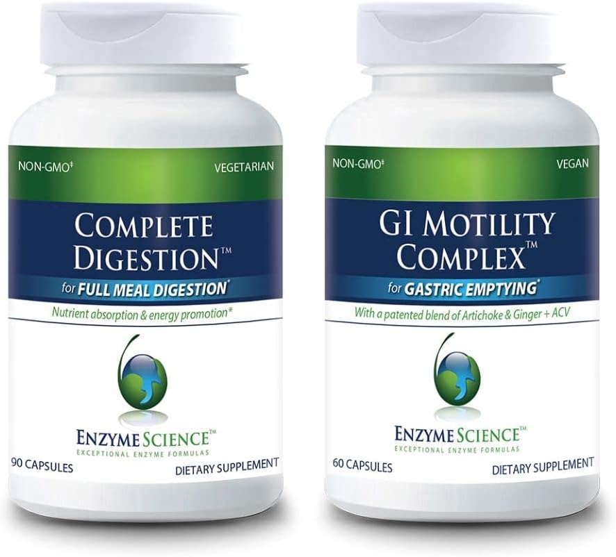 Enzyme Science Mejorado Digestión Completa Digestión 90 y Complejo de Motilidad GI 60