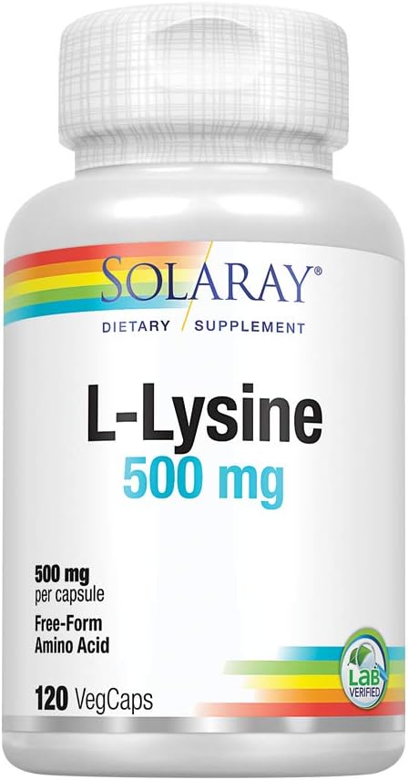 Free-Form L-Lysine 500mg Solaray 120 VegCaps