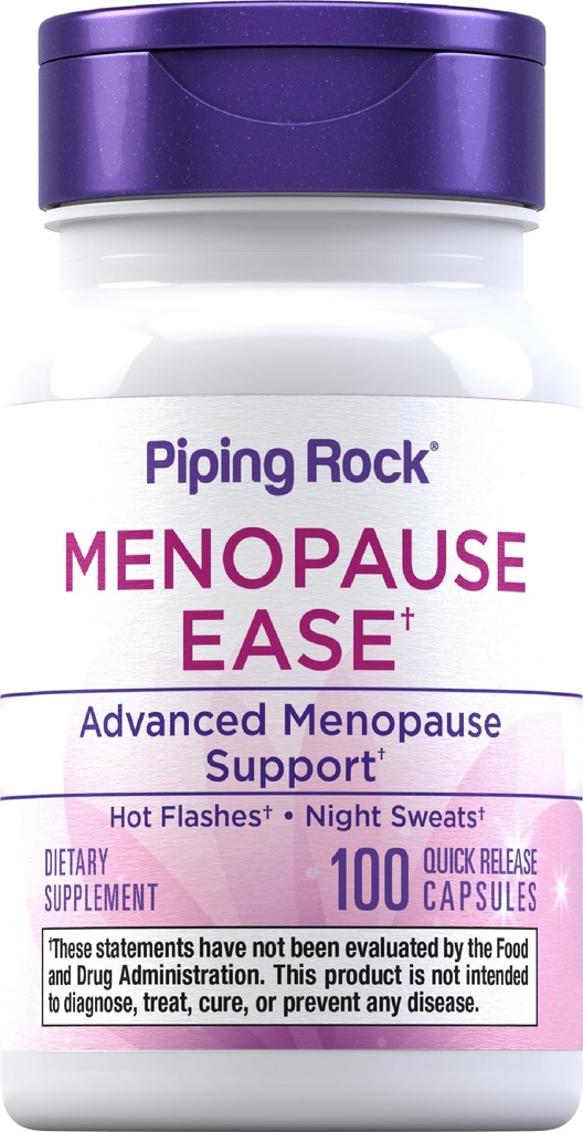 Piping Rock Menopause Suplemento para Mujeres TENIDO 100 Capsules ANTE Avanzado Complejo Suplemento Silencio con Black Cohosh, Red Clover, Chasteberry ANTE No GMO, Gluten Free