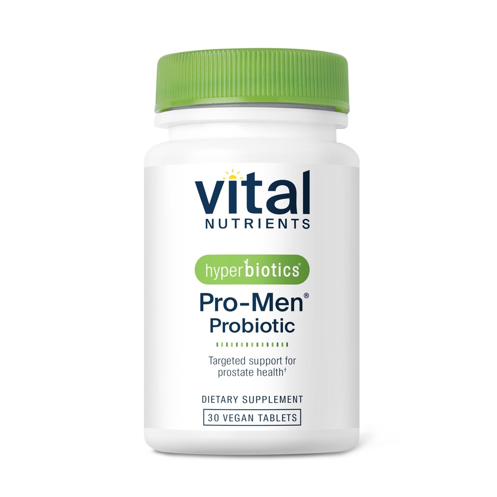 Hyperbiotics Vital Nutrients Pro Hombre Probióticos ← Avanzados Probióticos para Hombres Silencio clínicamente Estudiado para Salud Prostática, Equilibrio Digestivo y Salud Gut* TEN Gluten, Dairy, Soy Gratis TEN 30 Tablas Vegan