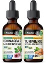 Echinacea con Goldenseal Tintura 2 Fl. Oz. & Turmeric Tincture 2 Fl. Oz.