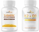 CogniTune Immune & Cardiovascular Soporte Bundle - Vitamina D3 5000IU + Vitamina K2 con Curcumina Turmérica