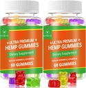 (2 Pack) Ganchos de cáñamo, Frutas comestibles Gummy Advanced 100% Natural High Potency Hemp Seed Extract Gummies - 120 Gummies