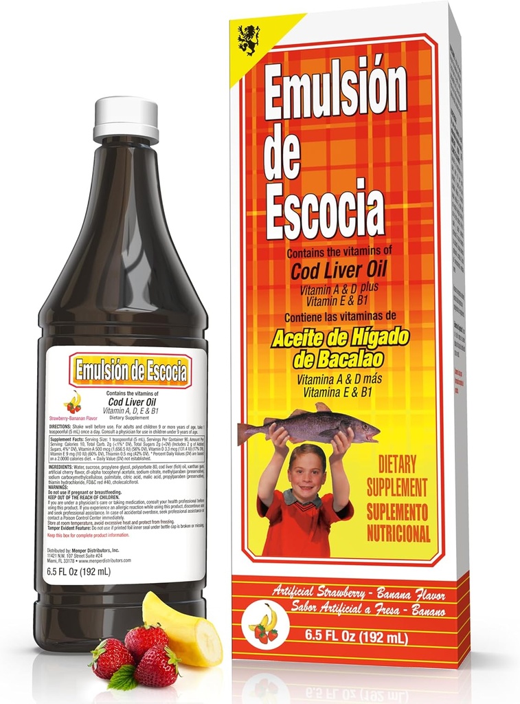 Fresa/Banana 6.5 Oz. Aceite de hígado de bacalao