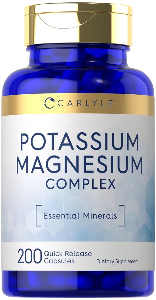 Carlyle Potassium Magnesium Suplemento Silencio 200 Conde ← No GMO & Gluten Complejo Libre