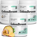 ColonBroom Psyllium Husk Powder con Stevia (frutas tropicales) - Colon Cleanse for Bloating Relief & Gut Health - Colon Broom Fiber Powder Drink - Vegan Fiber Powder Stevia Supplement, 150 Servings