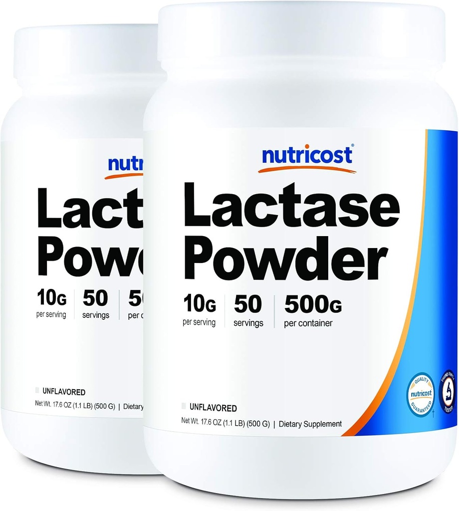 Nutricost Lactase Powder 500 gramos (2 botellas)
