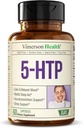 5HTP Suplementos de serotonina para hombres de mujeres. Ayuda al sueño y estrés ocasional - 5 HTP Más Suplemento 200 mg con Calcio para el sueño, Mood calma, " Apoyo neurotransmisor. 60 cápsulas hechas en EE.UU.