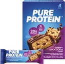 Barras de proteína puras, alta proteína, nutriciosas serpientes para apoyar la energía, bajo azúcar, sin gluten, Chewy Chocolate Chip, 1,76oz, paquete de 4