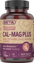 DEVA Suplemento de magnesio de calcio vegano, más zinc, vitaminas C, D &amp; K, hierro, 90 tabletas