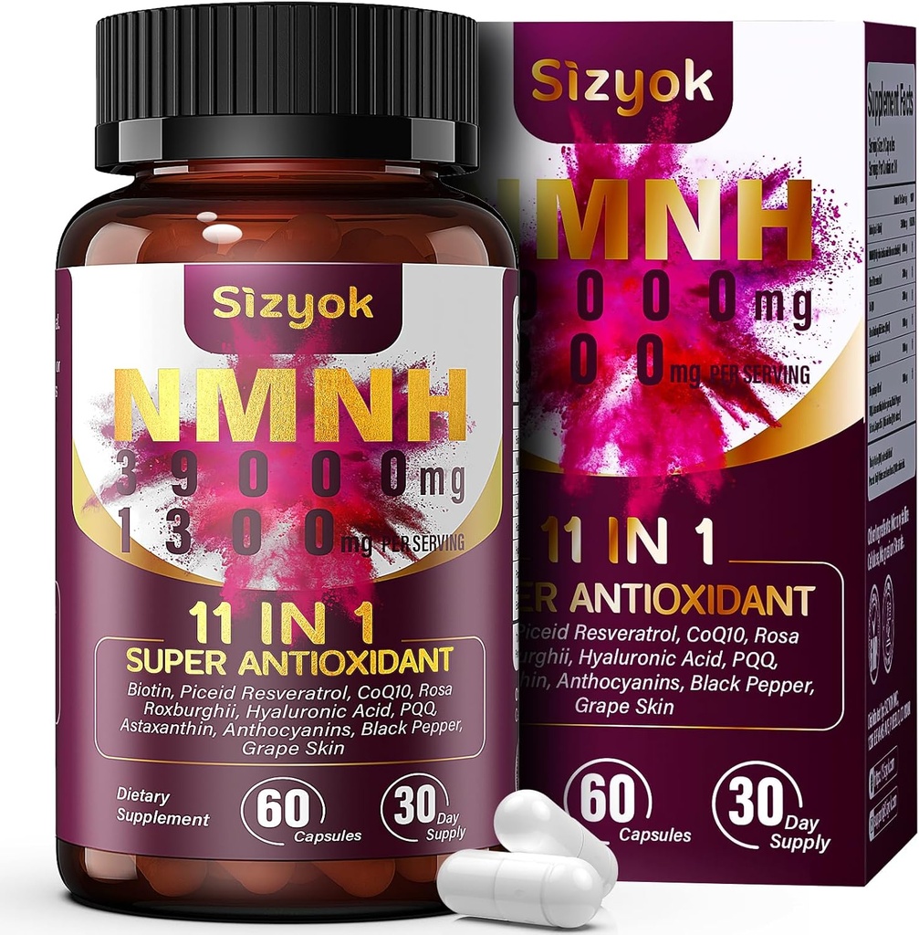 11-in-1 NMNH (Dihidronicotinamide Mononucleotide), 600mg por Serving, NAD+ Suplemento con Resveratrol, CoQ10 para apoyar NAD+ Levels, NMNH Supplement for Anti-Aging, 60 Count, 30 Day Supply-44