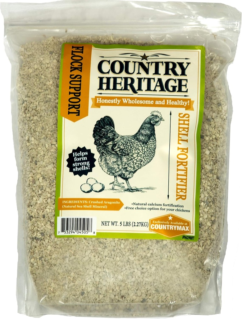 Patrimonio País Chicken Egg Shell Hardener Fortifier Calcium Suplemento 5 libras
