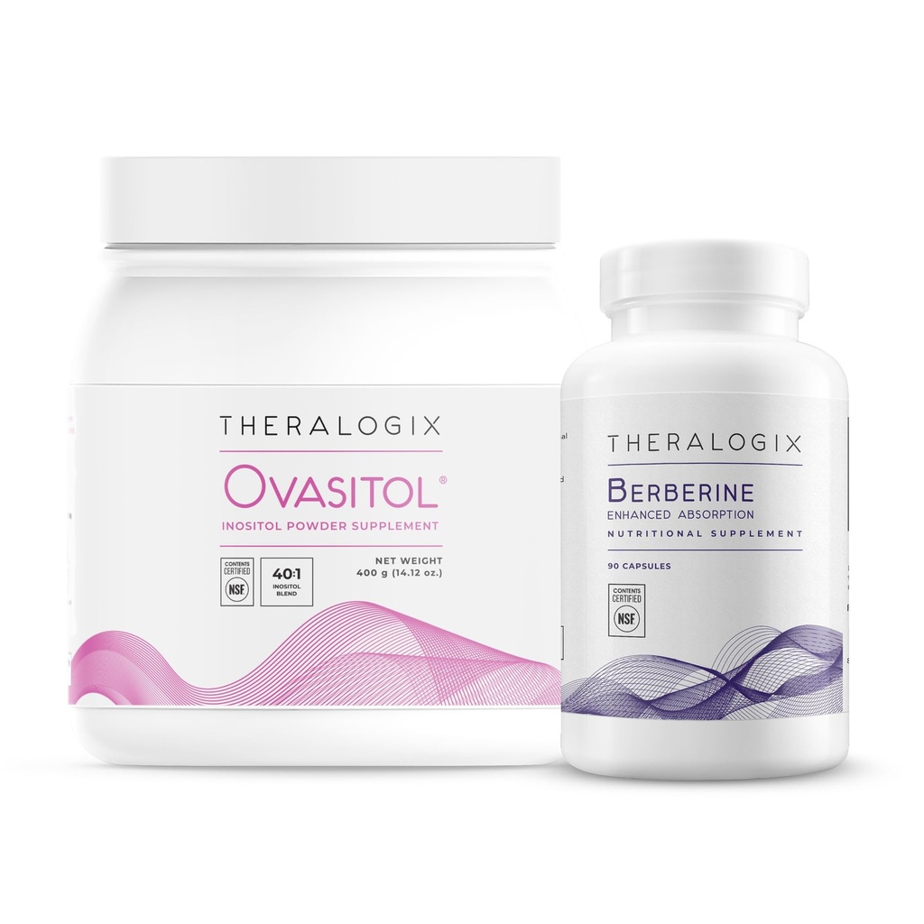 Theralogix Ovasitol Inositol Canister + Berberine Enhanced Absorption Bundle, 14.12 Ounce & 90 Conde (Pack of 2)