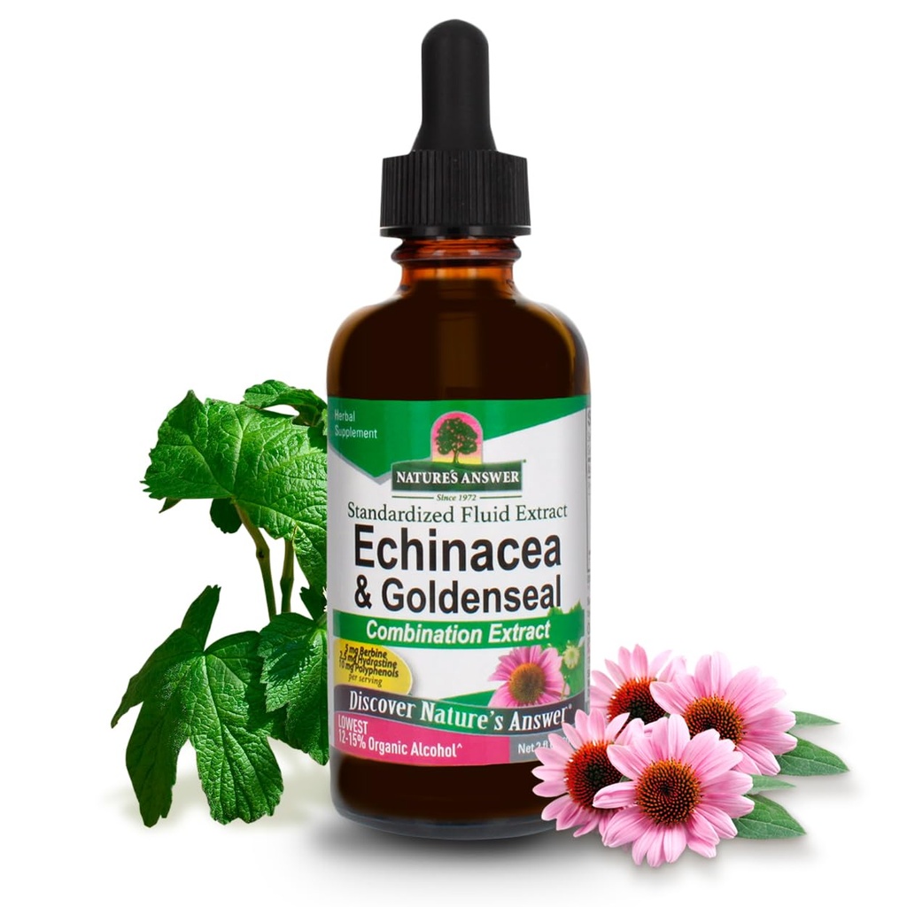 Respuesta de la naturaleza Echinacea & Goldenseal con alcohol orgánico, onzas de 2 líquidos
