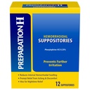 Preparación H Hemorrhoid Suppositories For Itching And Discomfort Relief - 12 Cuenta (Pack of 1)