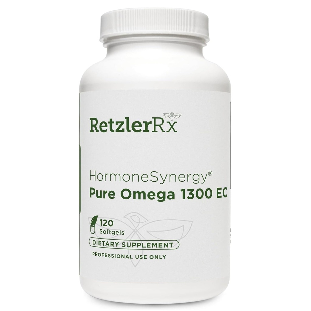 HormonasSynergy Omega 1300 EC Fish Oil Softgels - High-Strength Omega 3 Suplemento con la absorción mejorada - IFOS Verificado, Enteric Coated, 600mg EPA, 260mg DHA - 120 Conde