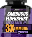 Sambucus Elderberry Immune Support Suplemento/Daily Immune Boosters for Adults, Season Change w/Elderberry Vitamina C " Zinc Support Salud respiratoria " Incrementar el antioxidante (60 Cuenta (Pack of 1))