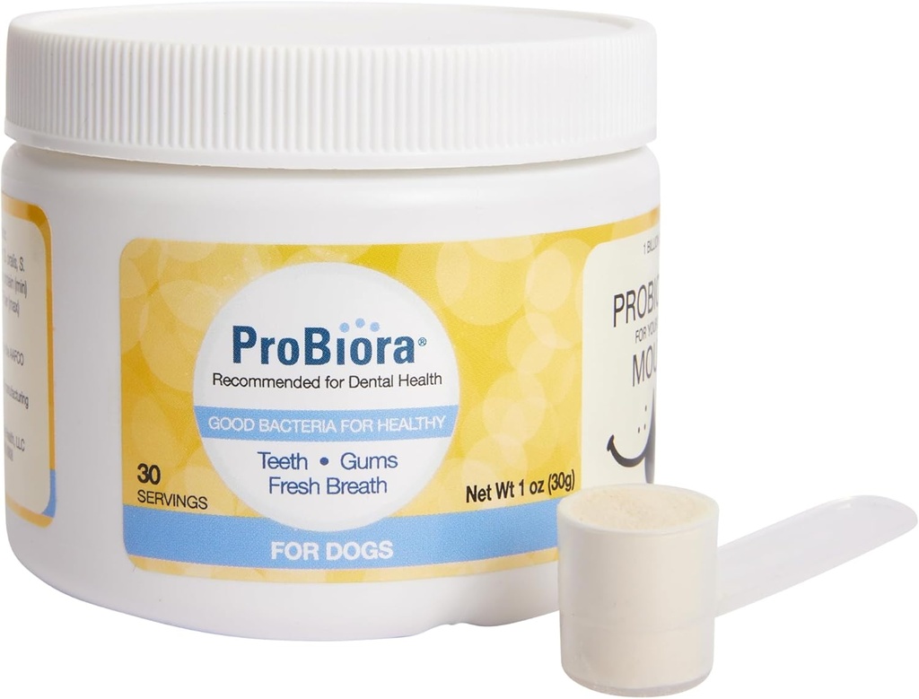 Probiora para perros ← Perro Probiótico Suplemento para Cuidado Oral Silencio Pet Probióticos para Reducir la Respiración Mala Silencio Perro Suplemento Nutricional para la Salud Dental ← 30 Servimientos (Jar)