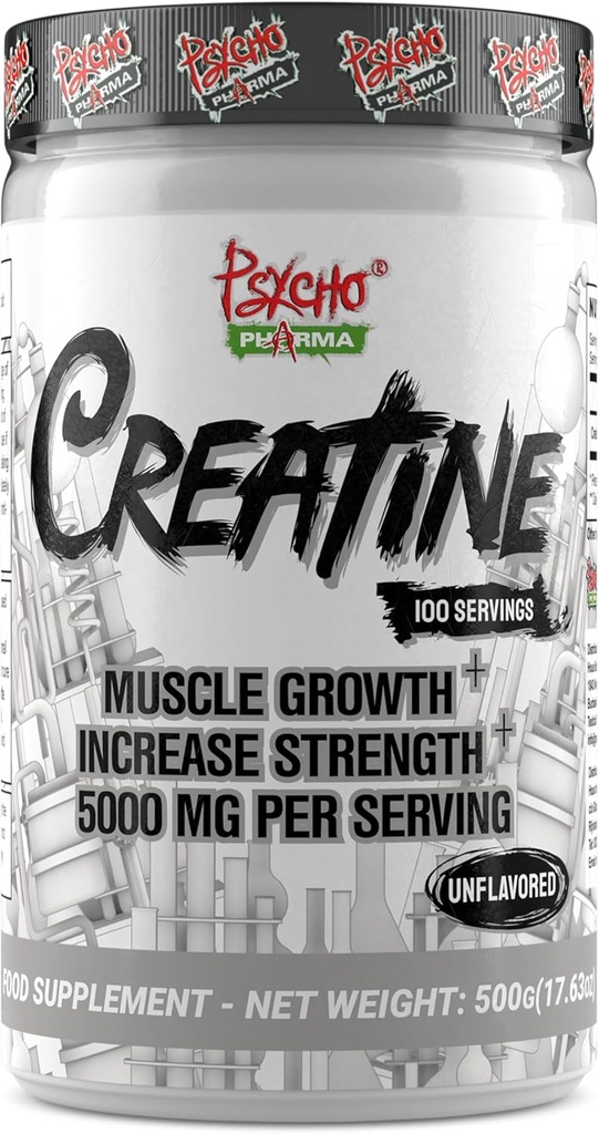 Cretina de Psico Farmacia - 5g de Monohidrato de Creatina Premium por Serving, 100 Servings