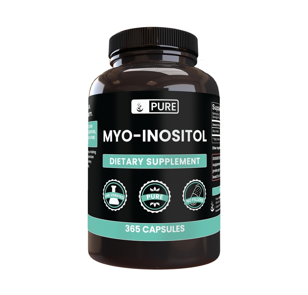 Myo-Inositol (365 capsules) No hay magnesio ni artillería de arroz, siempre puro, laboratorio verificado