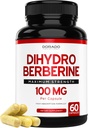 Dihydro Berberine Suplemento 100mg, 60 Capsules (Patented GlucoVantage Super Berberine con 5X Más Eficaz que la beerina con efectos secundarios menos) - Tercera Parte Probada, Vegan & USA Made