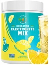 Electrolyte Powder – Zero Sugar Lemon Hydration Mix ← 90 Servings  Keto, Vegan, Gluten-Free ← Electrolitos naturales para la recuperación de músculos, Energía &amp; Apoyo inmunológico