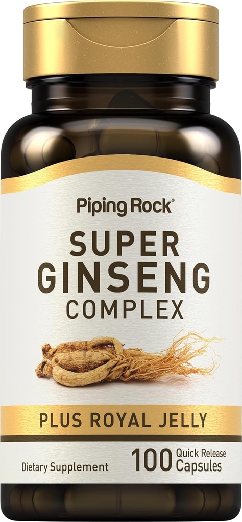 Piping Rock Ginseng Complex Capsules  100 Conde Silencio con Royal Jelly ← Non-GMO, Gluten Free Supplement