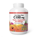 Factores naturales, Niños Chewable Vitamina C 500 mg, Soporta Immune Health, Huesos, Dientes y Gums, Peach, Pasionfruit y Mango, 90 Wafers