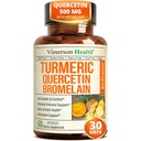 Quercetina con Bromelain Turmeric Curcumin Suplemento – Alivio de Alergia, Soporte Conjunto &amp; Inmuno – Suplemento Turmérico Orgánico con Pepper Negro (Bioperina) – 60 Quercetina 500mg cápsulas