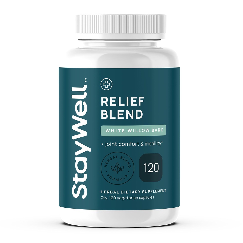 Pain Relief- White Willow Bark Extract, Devil's Claw, Turmeric, Boswellia, Bromelain y Ginger Premium Extract Blend- 120ct