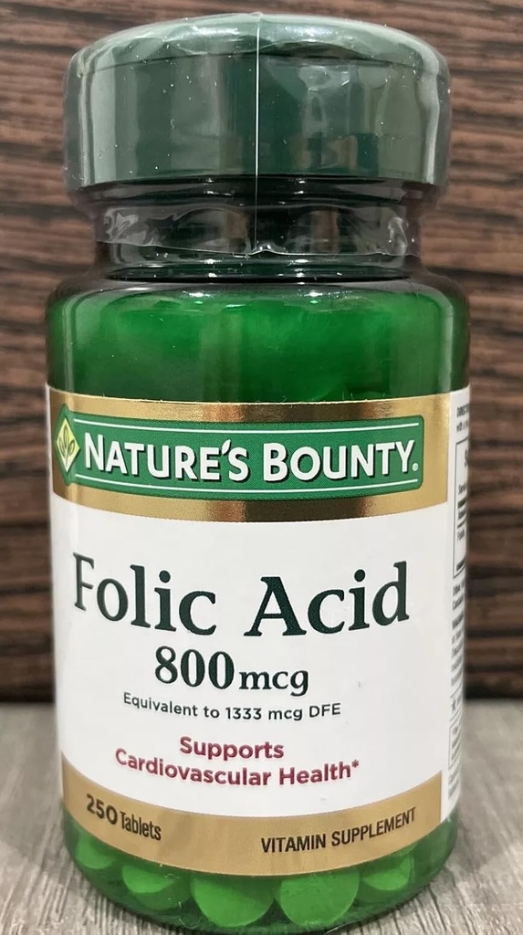 Bonoty Folic Acid 800 mcg Tablets Maximum Strength 250 Tablets (Pack of 9)