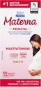 Materna Nestle Prenatal Postparto Vitamina & Suplemento Mineral 100 Tabletas