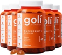 Suplemento Nutricional Goli, SuperFruits Beauty Gummy Vitamina - 300 Conde - Ingredientes de cultivo de colágeno - Fruta mezclada, vegano, base vegetal, no GMO, sin gluten & Gelatina Gratis