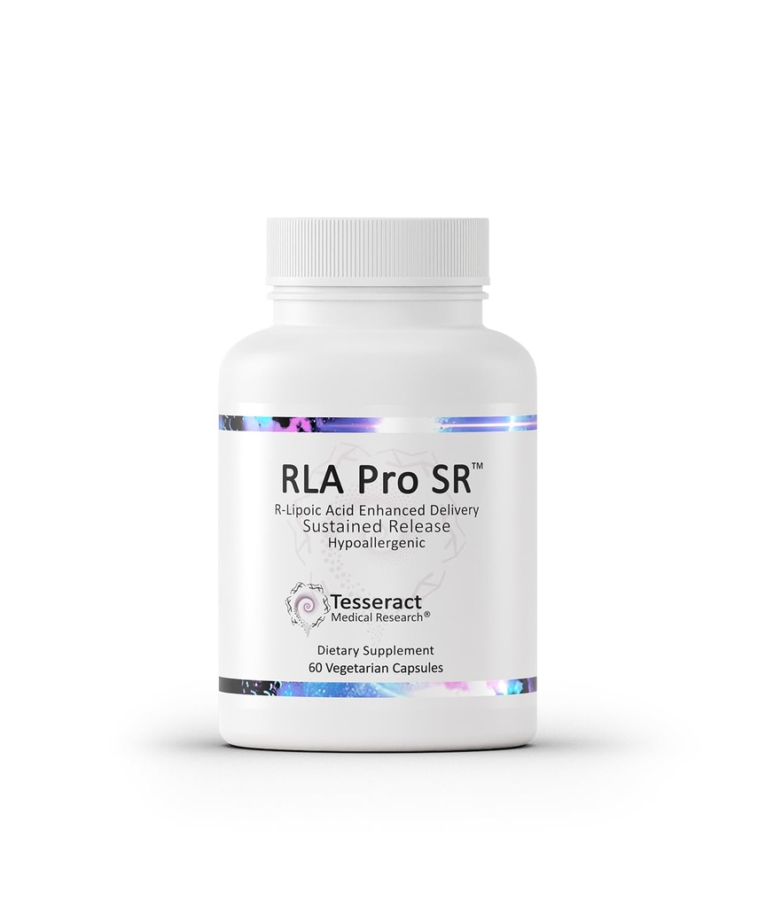 Tesseract RLA Pro SR, Lipoic Acid Supplement, 60 Capsules, Sustained-Release R-Lipoic Acid, Boosts Mitocondrial & Cellular Energy, Amino Acid Metabolism Support, Hypoallergenic