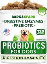 Mandíbulas probióticas para perros - Gas, Diarrea, Alergias - Enzimas + Prebióticos - Fibra Chewable - Digestión, Inmunidad - USA Made