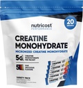 Nutricost Creatine Monohydrate Variedad Stickpacks (5 Sabores, 20 Servings) - Micronized, 5 Grams of Creatine Monohydrate Por Pack