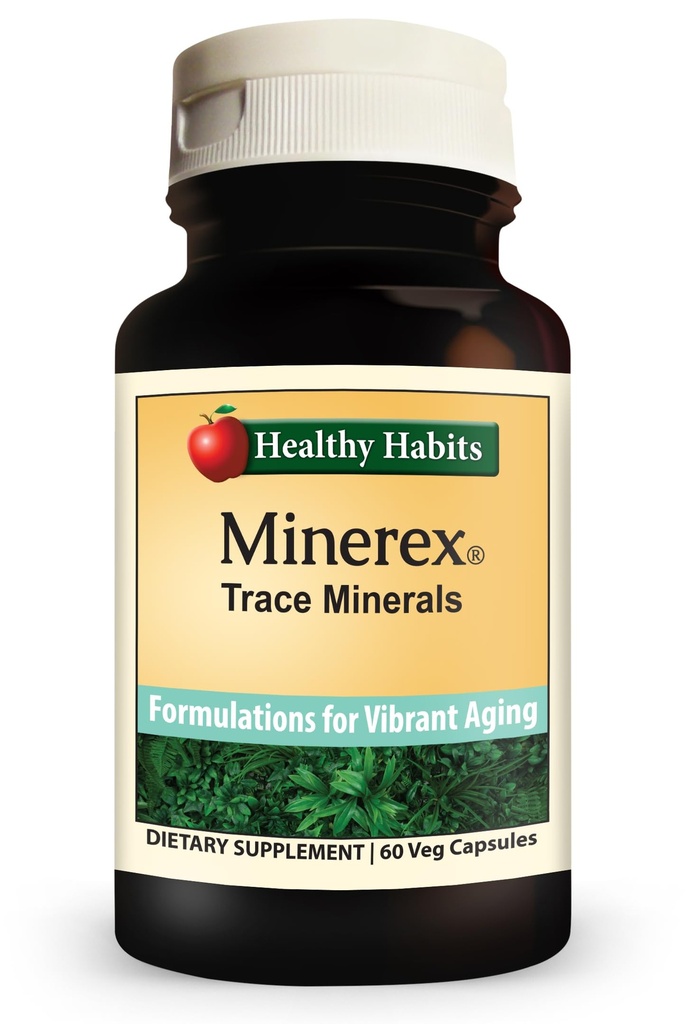 Habits saludables MINEREX High Potency Complete Mineral Supplement with Sentramin Plant and Sea Bed Minerals derived from Senonian Vegetate 60-Count