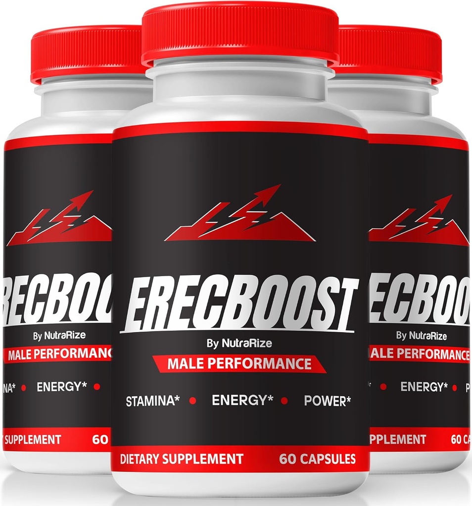 NutraRize (Pack of 3 ErecBoost Capsules, Official ErecBoost ME Advanced Formula for Energy &amp; Well-Being, Pastillas Fenugreek Pills (180 cápsulas)