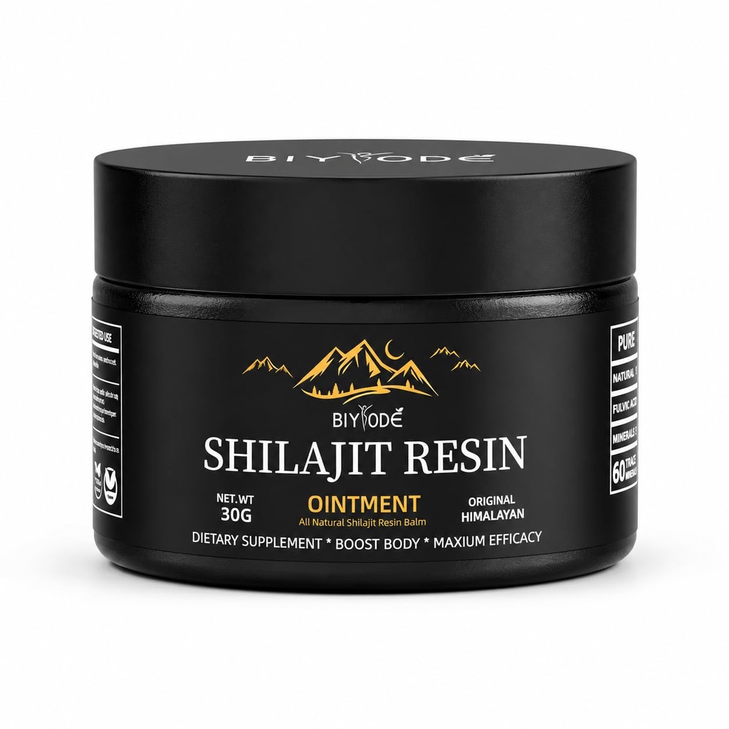 Himalayan Puro Shilajit Resin 600mg 50 Servimientos con ácido fúlvico &amp; 85+ Trace Minerals Vegan Suplemento No-OMG Energía para Hombres &amp; Mujeres