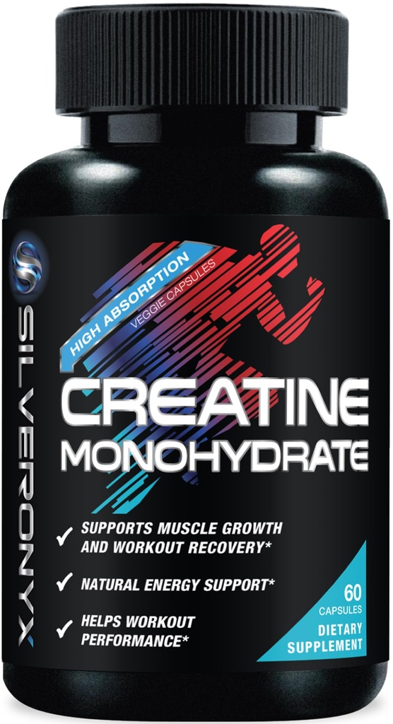 Cápsulas de Monohidrato de Creatina 3000mg - Suplemento Nutricional Creatina Micronizada - Crecimiento del músculo magro, Rendimiento del entrenamiento, Energía y Resistencia - 750mg por cápsula de alta absorción - 60 Conde