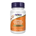 AHORA Suplementos de alimentos, 8 Billones de Acidophilus &amp; Bifidus, Dairy, Soy y Gluten Gratis, Estrado Verificado, 60 cápsulas de Veg