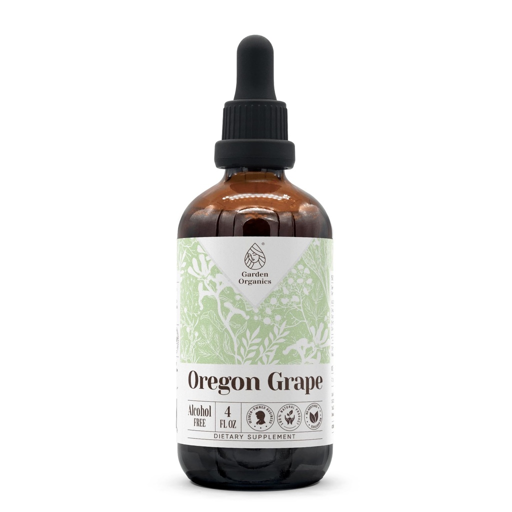 Oregon Grape Extracto libre de alcohol, Booster de sistema inmunitario, gotas líquidas hechas de 100% (4 fl oz)