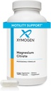 XYMOGEN Capsules de Citrato de Magnesio - Suplemento Magnesio Vegano para Mujeres + Hombres - Regularidad, músculo, hueso + suplementos de salud cardíaca (120 cápsulas)