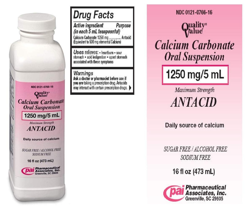 Calcio Carbonato Suspensión Oral 1250mg/5 ml - 16 Oz.