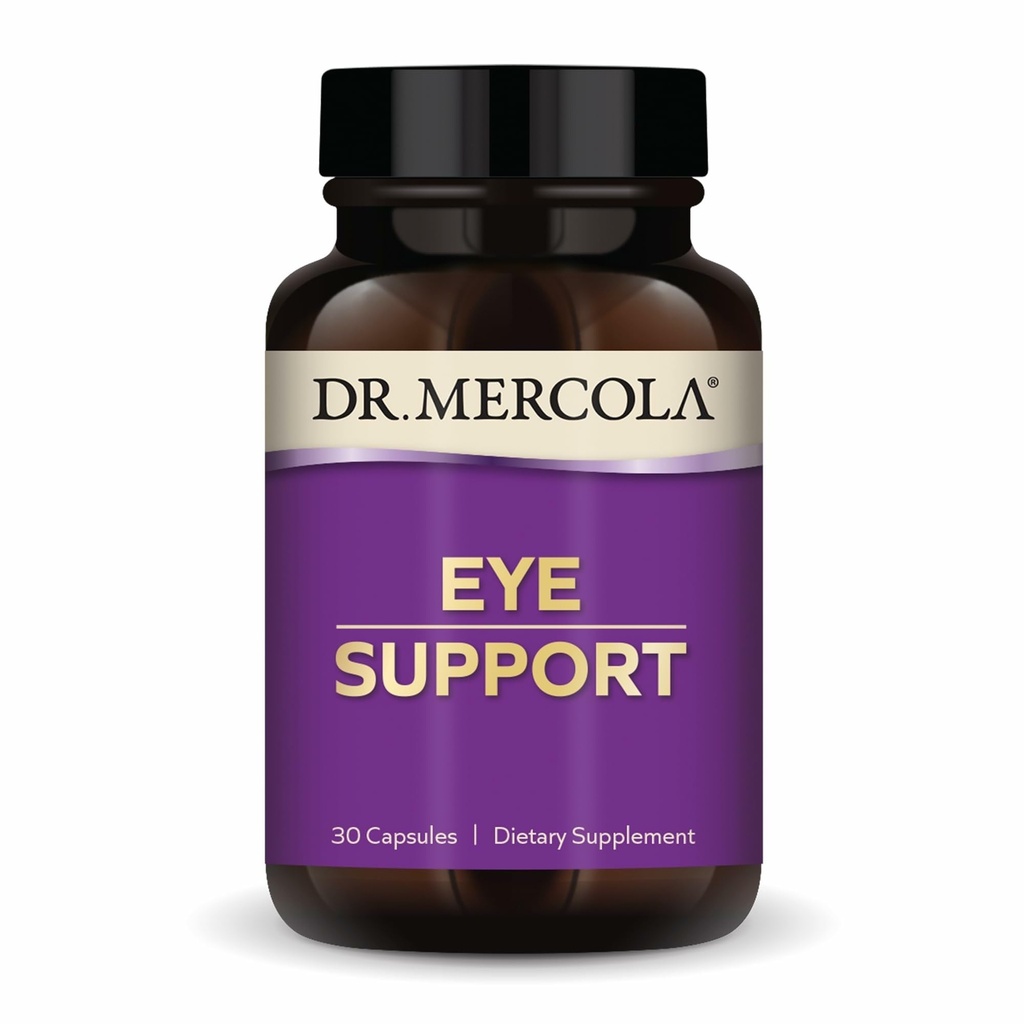 Dr. Mercola Eye Support - Supports Eye & Vision Health - with Lutein, Zeaxanthin, Organic Astaxanthin " Black Currant - Non-GMO, Gluten-Free &amp; Soy Free - 30 Capsules (30 Servings)