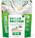Acerca del tiempo Polvo de proteína vegano 22g Vainilla, Ingredientes Naturales, No GMO, Basado en Plantas, Libre de gluten, Soy Libre, Libre de lácteos, 32 Servimientos