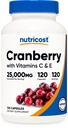 Nutricost Extracto de arándanos (25.000 mg) (120 cápsulas) con vitamina C &amp; vitamina E