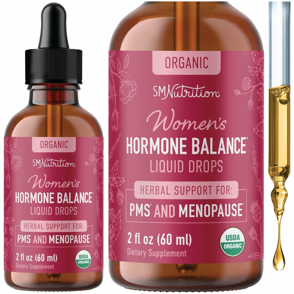 Hormon Balance Líquido gotas latitud con Black Cohosh, Stinging Nettle, Red Raspberry Leaf, Chasteberry &amp; More ← Menopause, Hot Flash, " PMS Relief Menstrual Herbal Support Tincture ← Vegan Formula  durable 2oz