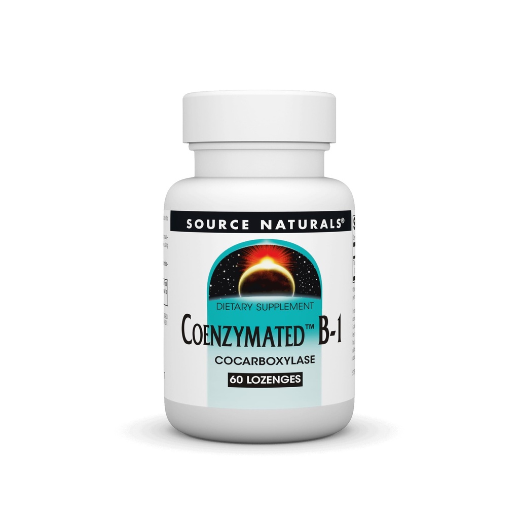 Fuente Naturales Coenzimated B-1 25mg Fast Acting Thiamin Cocarboxylase Quick-Dissolve - 60 Lozenges